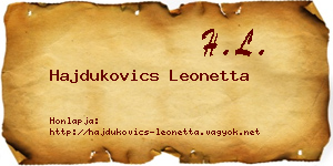 Hajdukovics Leonetta névjegykártya